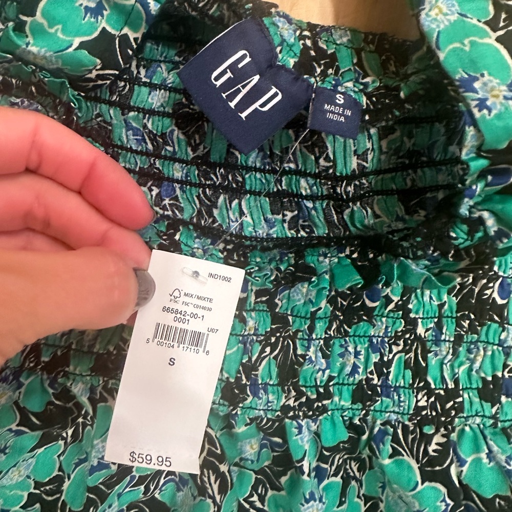 GAP Green and Blue Patterned Dress - Picture 5 of 5